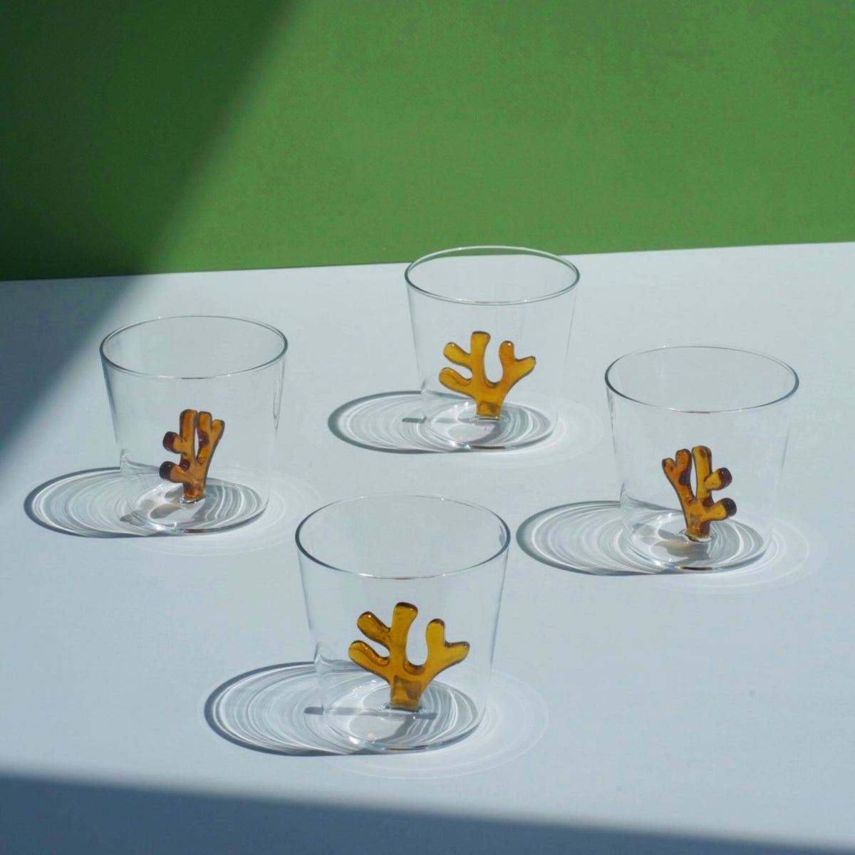 Sprezz | Ichendorf Milano coral reef color glassware | Set-of-four amber water glasses